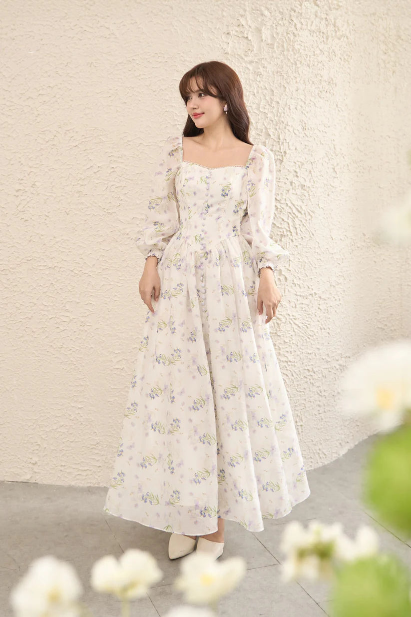 fairy maxi dress Vintage Floral Square Neck Tie-Waist Dress-Blue Entirely hand Color:Green V-Neck mint bridesmaid dress Luxury Couture Beaded Cape