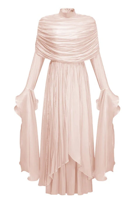 Layered Shroud Draped Maxi Dress
