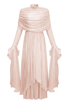 Layered Shroud Draped Maxi Dress
