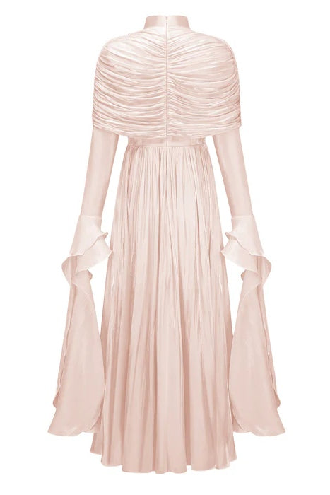 Layered Shroud Draped Maxi Dress
