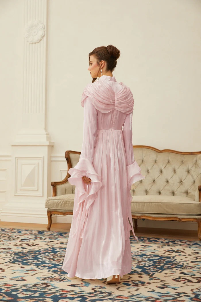 Layered Shroud Draped Maxi Dress