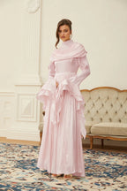 Layered Shroud Draped Maxi Dress