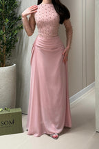 Elowen Beaded Mesh Draped Maxi