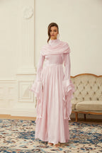 Layered Shroud Draped Maxi Dress