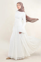 Corset Seam Lace Texture Maxi Dress