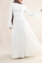 Corset Seam Lace Texture Maxi Dress