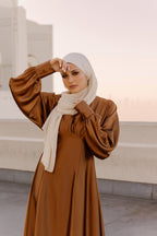 Luminous Satin Ruched-Bust Maxi Dress-Brown