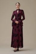 Kaia Twist Front Flare Sleeve Maxi-Wine