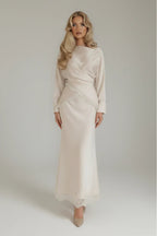 Dania Wrap Lace Trim Two Piece Co-ord-Apricot