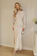 Dania Wrap Lace Trim Two Piece Co-ord-Apricot