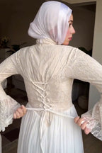 Maya Lace Flare Sleeve Two-Tier Maxi