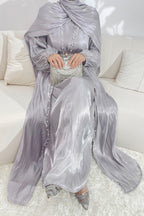 Maya Pearl Belt Shimmer Three-Piece Co-ord-Purple