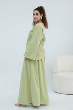Zahra Asymmetrical Two Piece Maxi Set-Green