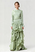 Elegant Slim-Fit Maxi Dress-Green