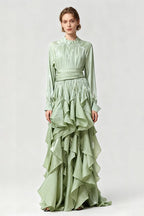Elegant Slim-Fit Maxi Dress-Green