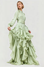 Elegant Slim-Fit Maxi Dress-Green