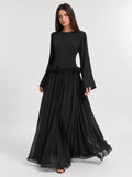 Amaya Flowerfall Gown -Black