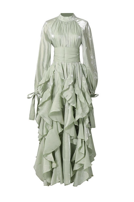 Elegant Slim-Fit Maxi Dress-Green