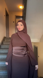 Nadia Satin Waist Detail Abaya