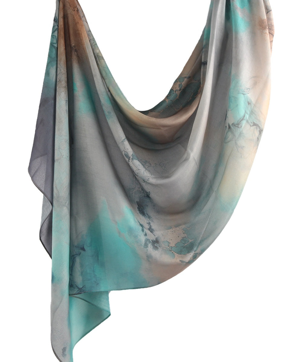 Modal Cotton Satin Printed Shawl Hijab-13