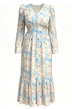 Iris V Neck Ruched Floral Midi