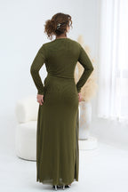 Grace Woven Mesh Maxi Dress-Green