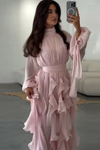 Elegant Slim-Fit Maxi Dress-Pink