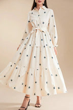 Sarah Palm Printed Tiered Dress