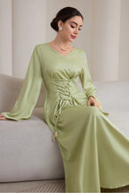 Zahra Tie Flare Sleeve Maxi Dress