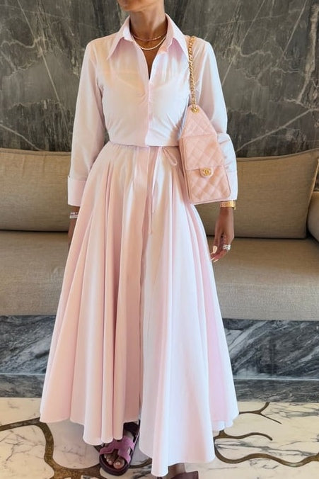 Elena Sophisticated Shirt and Skirt Set