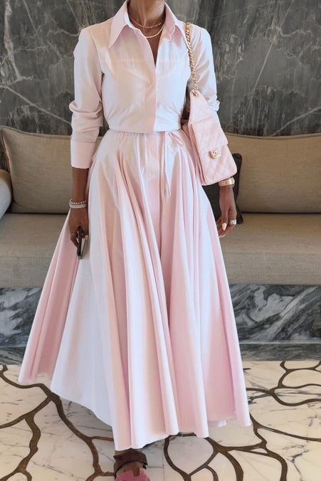 Elena Sophisticated Shirt and Skirt Set