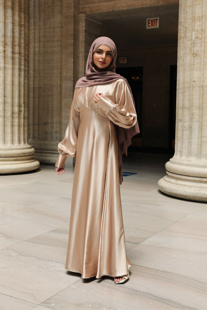 Luminous Satin Ruched-Bust Maxi Dress-Gold