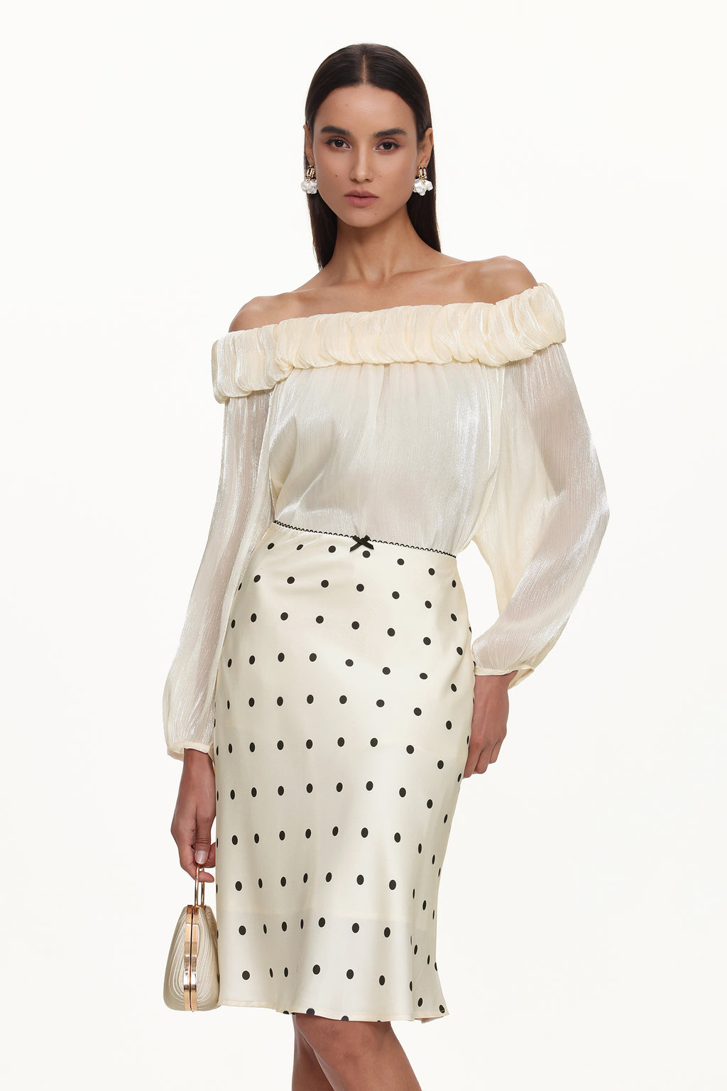 Uana Elegant Flowy Woven Top And Skirt Set	
