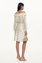 Uana Elegant Flowy Woven Top And Skirt Set	