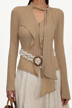 Kezia Elegant Flowy Woven Top And Skirt Set	