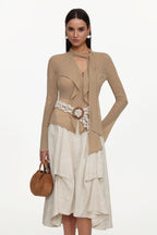 Kezia Elegant Flowy Woven Top And Skirt Set	