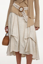 Kezia Elegant Flowy Woven Top And Skirt Set	