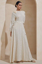 Audrey Polka Dot Tie Waist Maxi