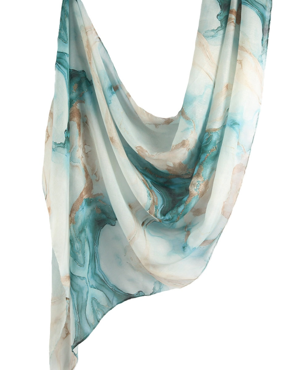 Modal Cotton Satin Printed Shawl Hijab-18