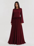 Amaya Flowerfall Gown -Wine