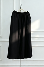 Irene Elastic Waist Casual Maxi Skirt-Black