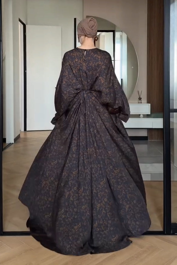 Amara Abstract Print Wide Sleeve Maxi Dress