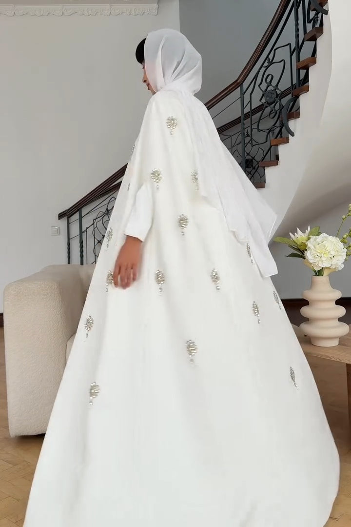 Anna Medallion Embellished Evening Cape Abaya
