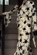 Maya Floral Print Satin Two Piece Set