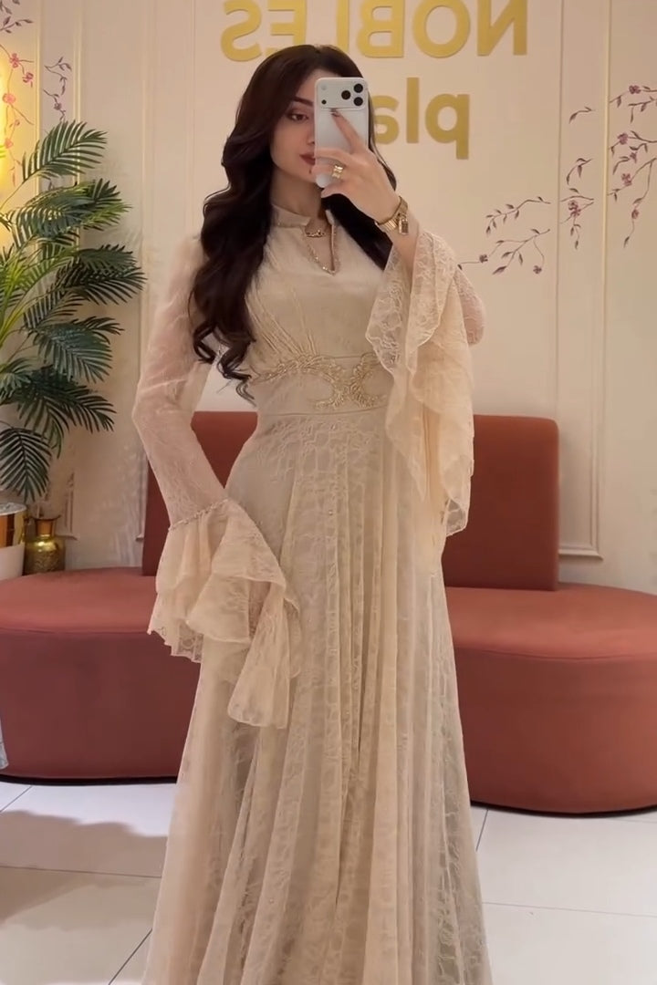 Liora Embroidery Flare Sleeve Maxi