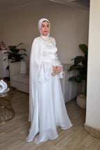 Nadia Cape Layered Flare Sleeve Gown
