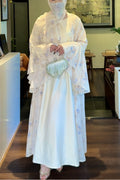 Lian Floral Chiffon Three Piece Modest Outfit-White