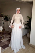 Maya Lace Flare Sleeve Two-Tier Maxi
