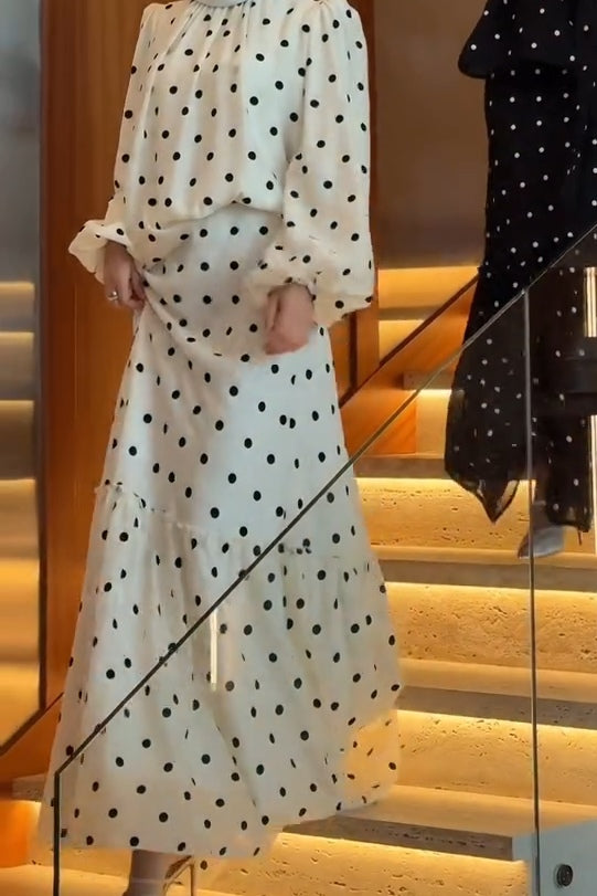 Maren Polka‑Dot Two‑piece Suit-White