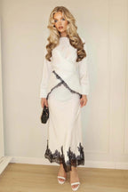 Dania Wrap Lace Trim Two Piece Co-ord-White